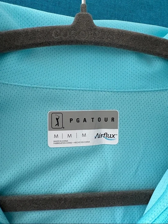 PGA Tour Sleeveless Zip Polo Tank - Aqua - Picture 2 of 3